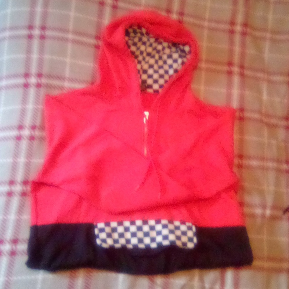 Red and black checkered hoodie
